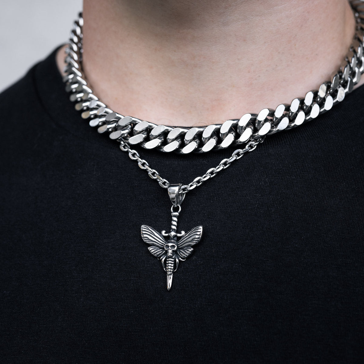 Death Moth Necklace Pendant By Statement Collective