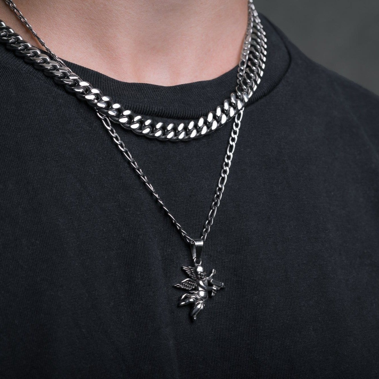 Death's Cupid Cherub Pendant Necklace Chain By Statement_06