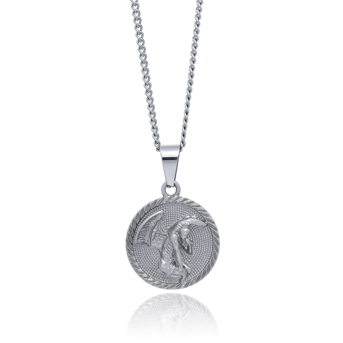Fallen Angel Medallion Pendant Mens Necklace by Statement_02