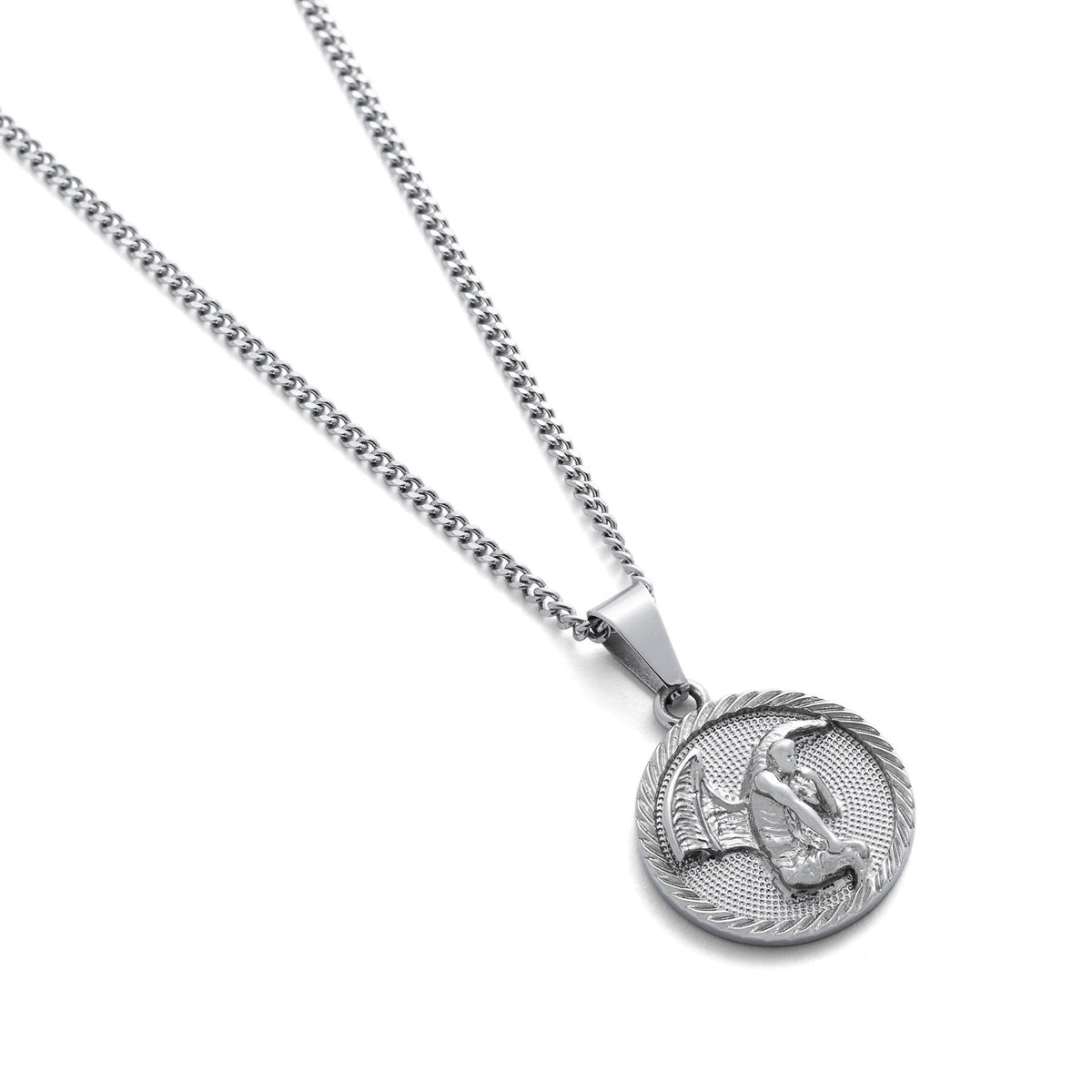 Fallen Angel Medallion Pendant Necklace Accessories STATEMENT 