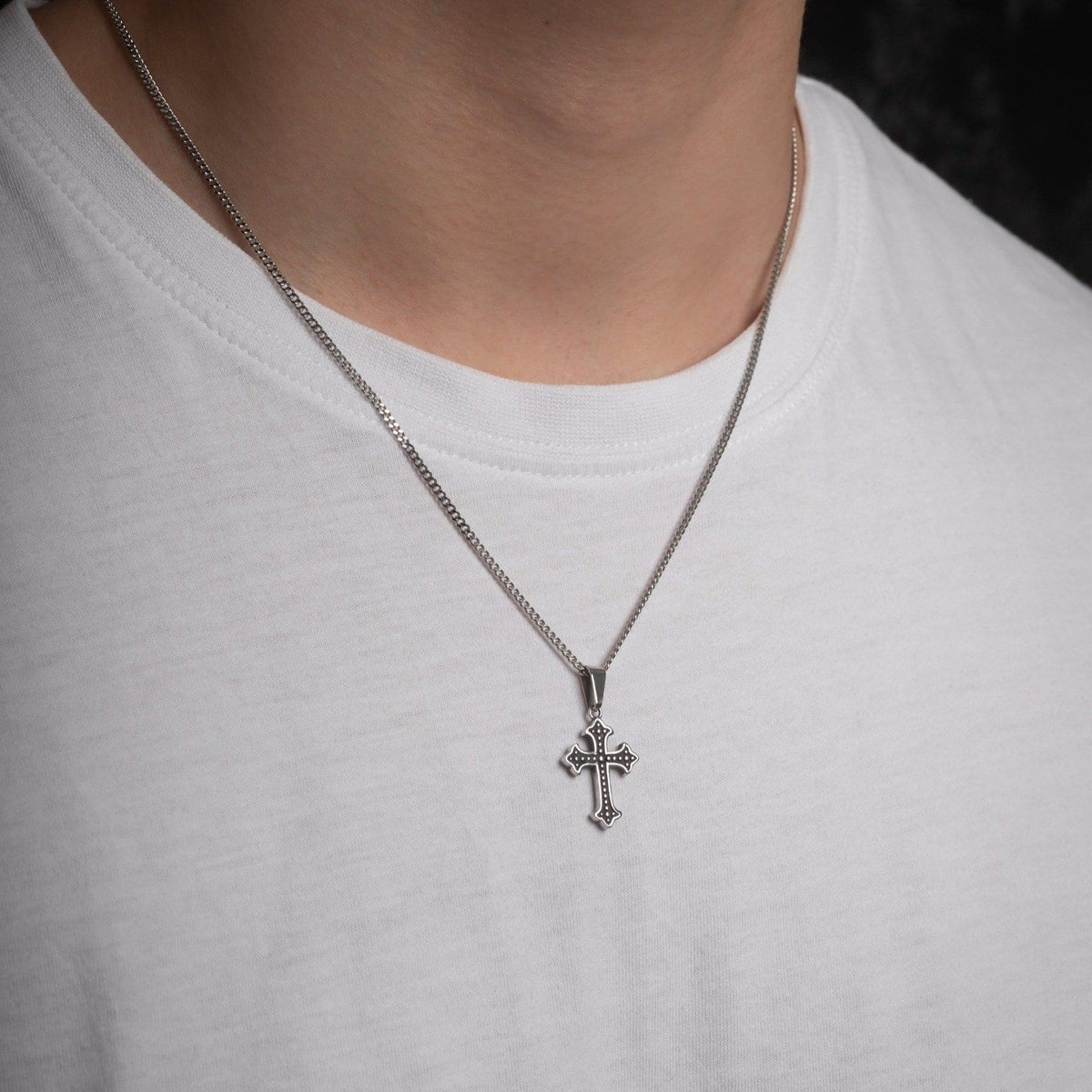 French Cross Pendant Necklace by Statement Collective_04