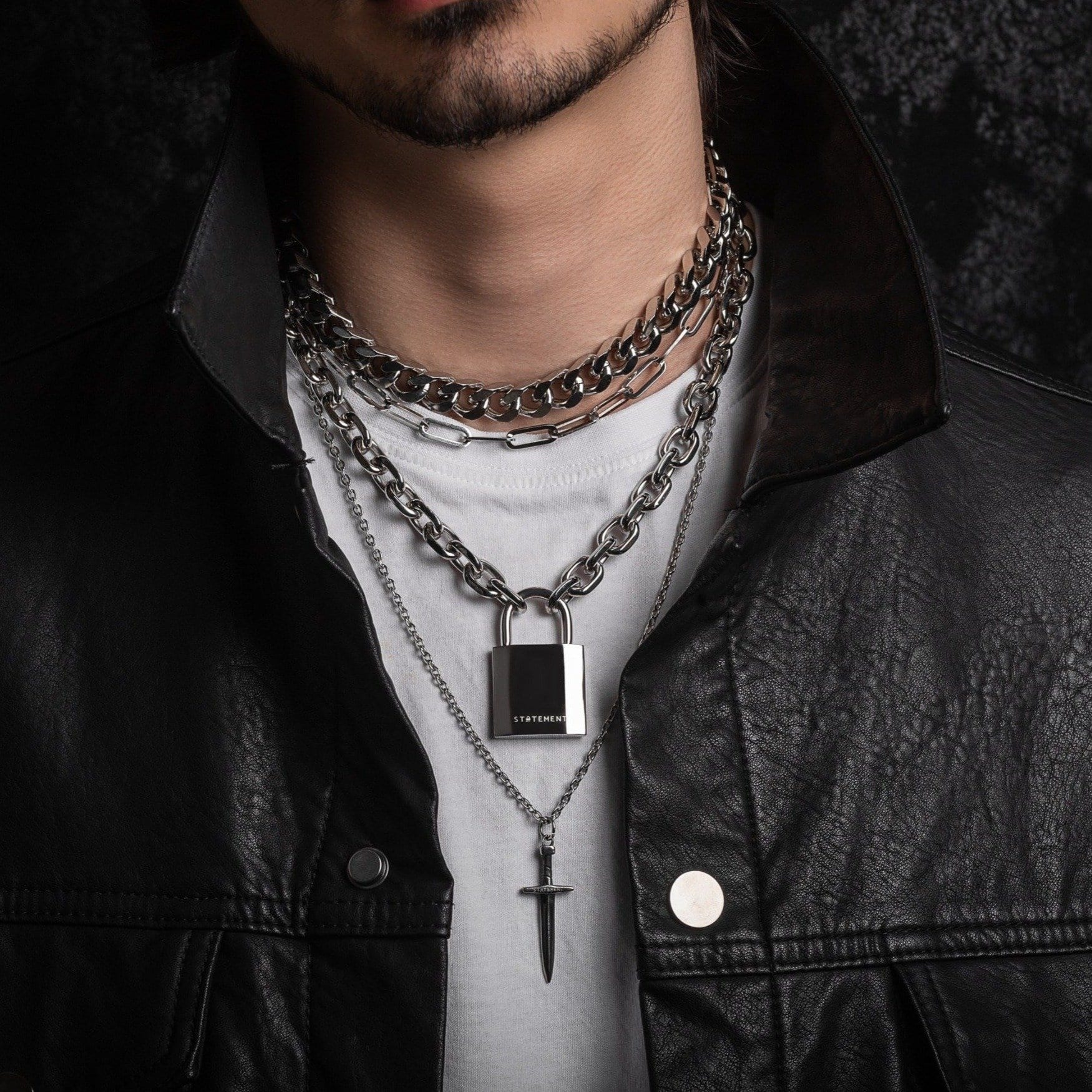 Handle With Care Mens Necklace Stack by Statement_04