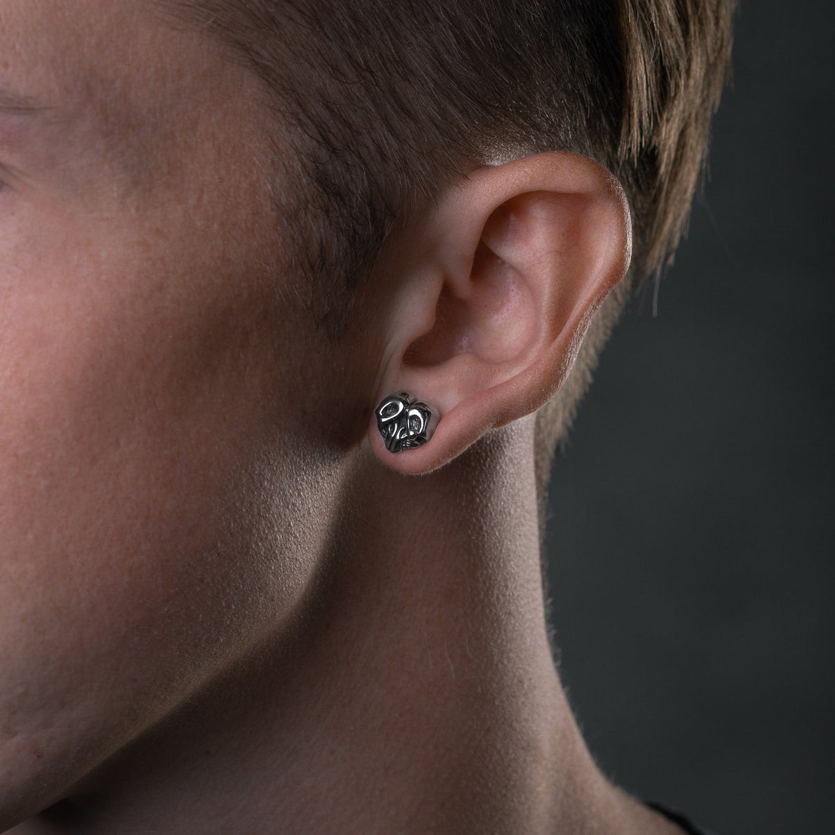 Skull Heart Stud Mens Earring by Statement Collective_05