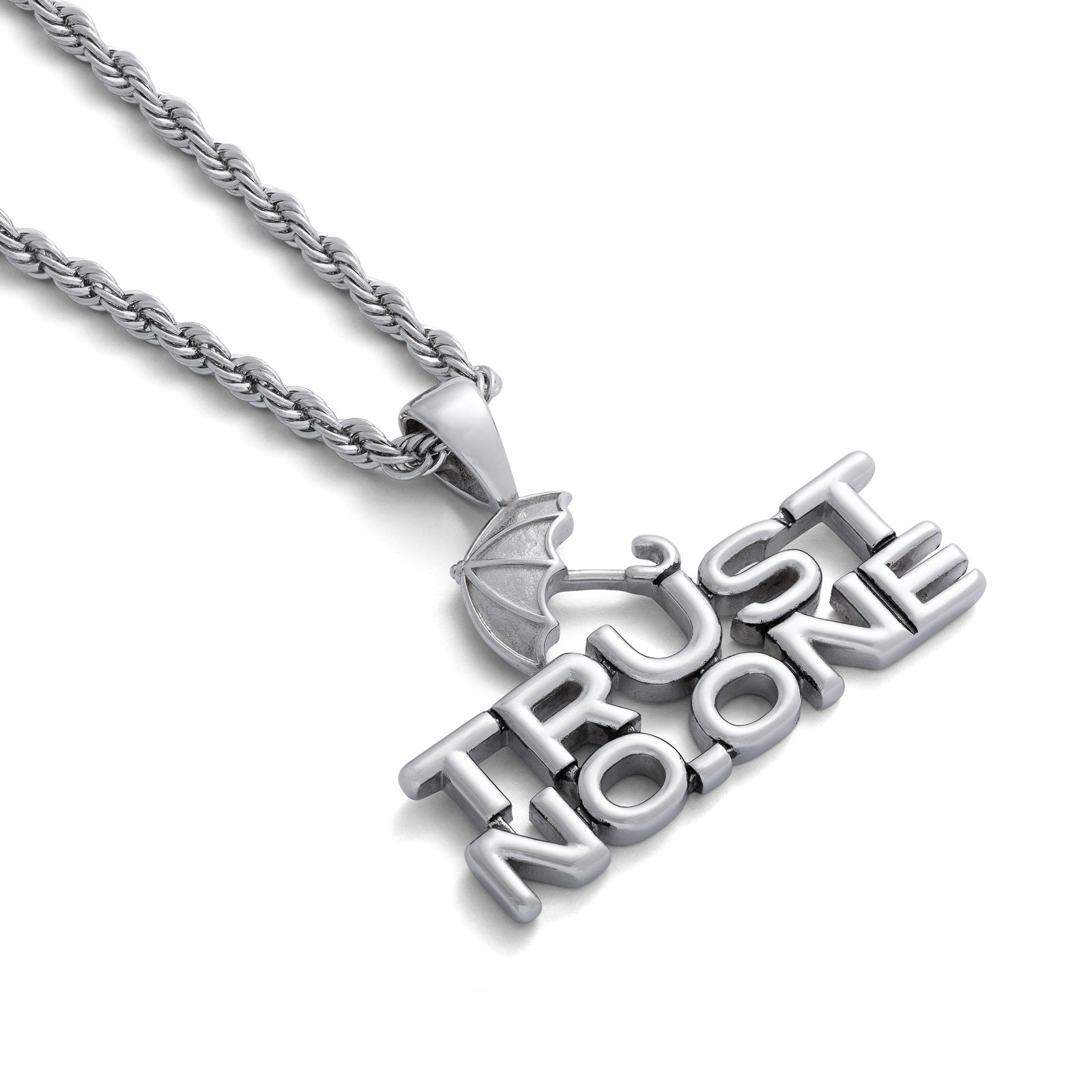 trust noone rapper necklace by statement collective