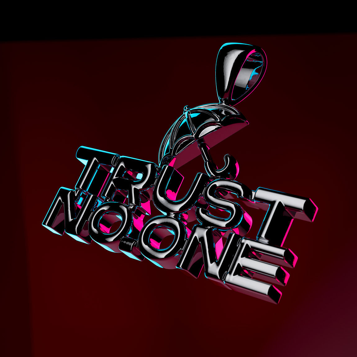 NO1NETWORK X STATEMENT &quot;TRUST NO.ONE&quot; Pendant Charms &amp; Pendants STATEMENT 