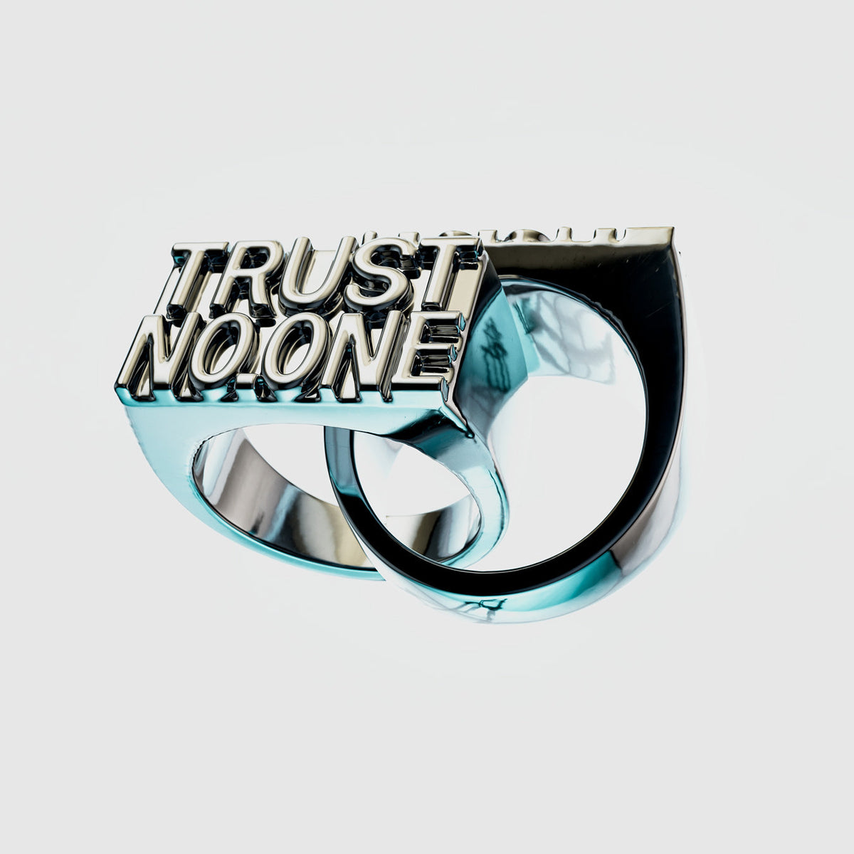 NO1NETWORK X STATEMENT &quot;TRUST NO.ONE&quot; Signet Ring Rings STATEMENT 