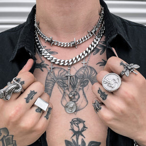 Mens punk best sale necklace