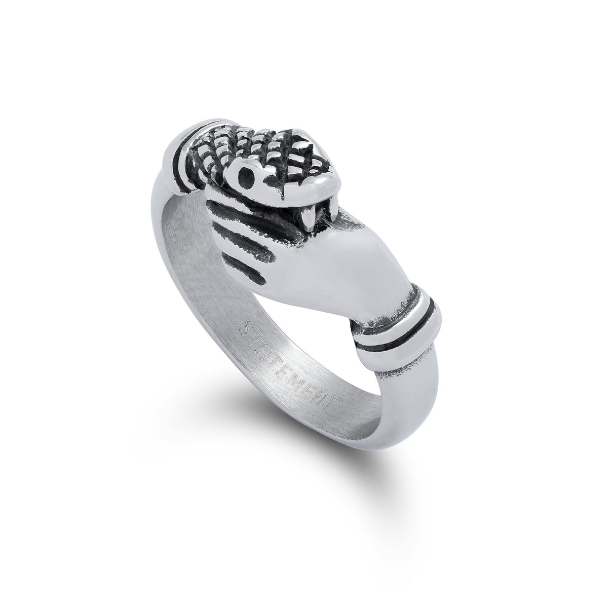 snake handshake band ring by statement collective