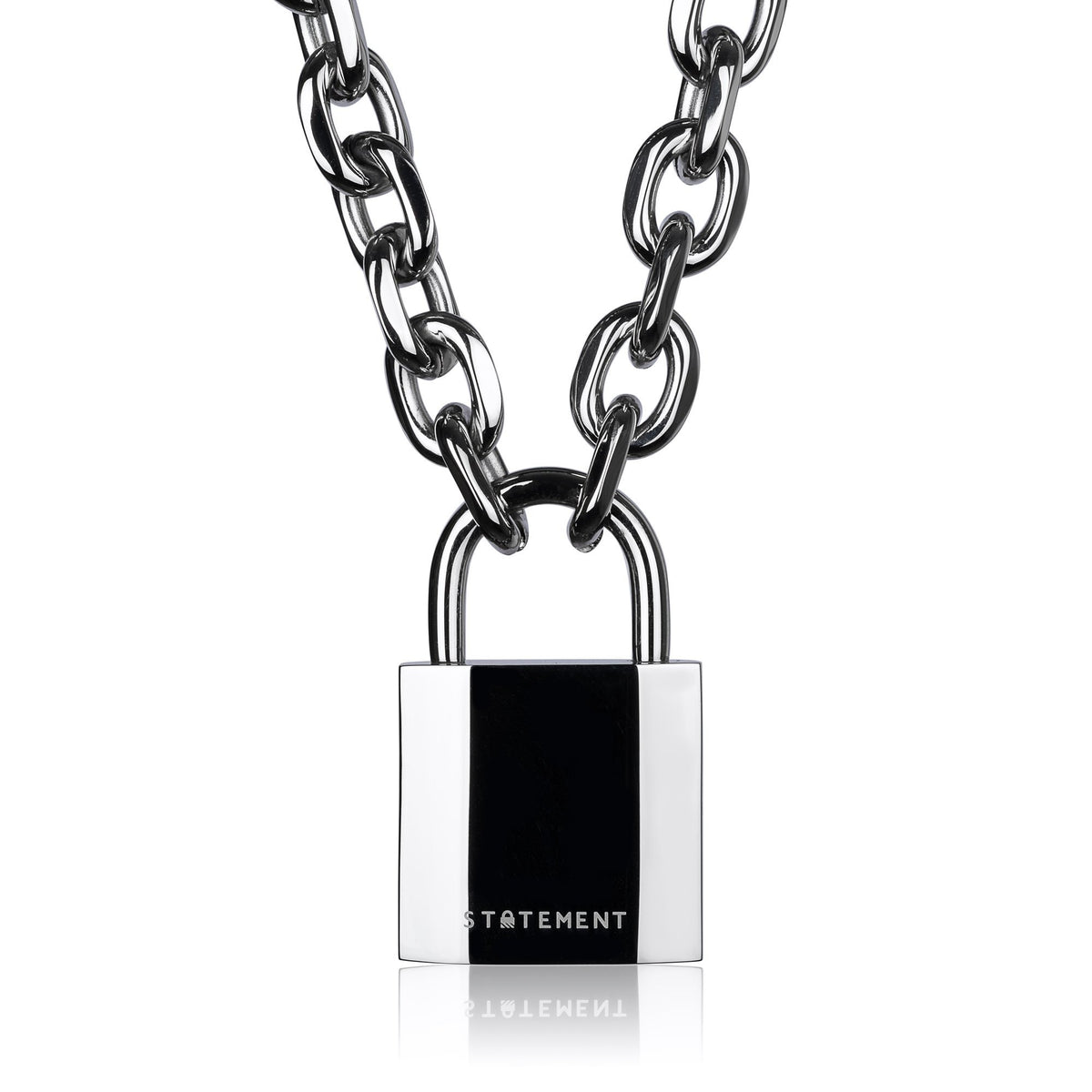 Silver Tone Lock Necklace by Statement Collective_01