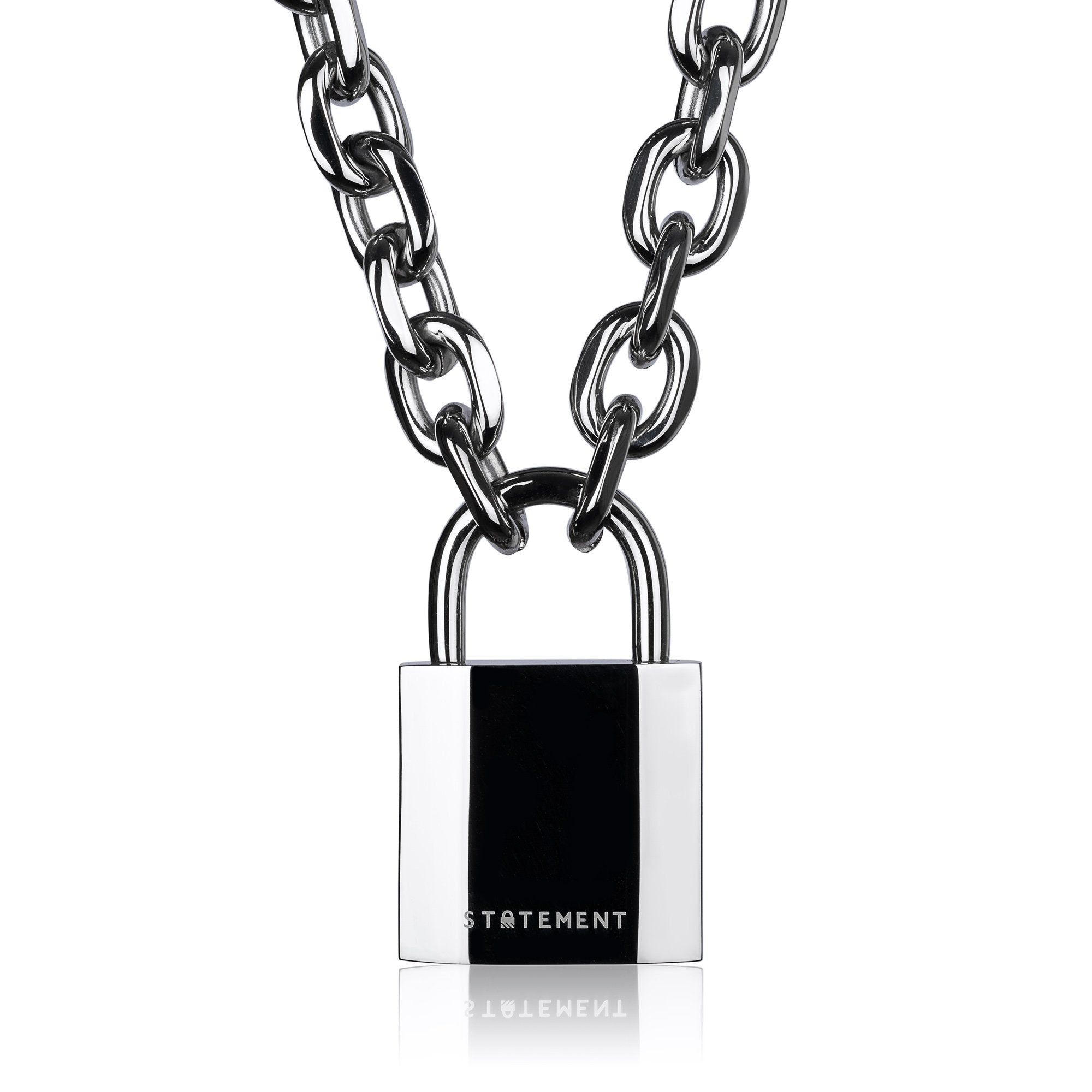 SO® Silver Tone Multi-Chain Layered Padlock Necklace