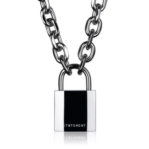 Silver Tone Lock Necklace by Statement Collective